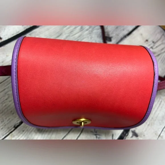 COACH Originals Turn-lock Lunchbox Bag PURPLE RED RASPBERRY Leather EXC COND! - Picture 5 of 15